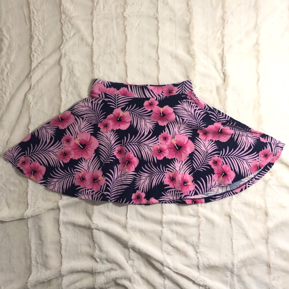 PINK floral circle skirt size xs
